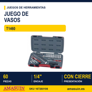 JUEGO DE LLAVES DE VASO 1/4" T1460 - 60 piezas