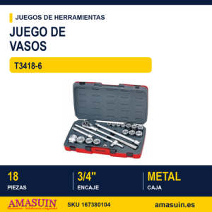 Juego de Llaves de Vaso T3418-6
