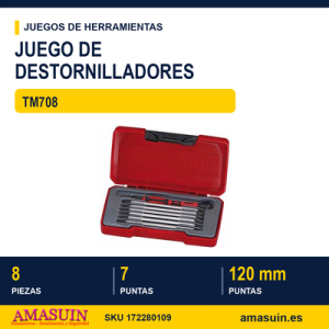 Juego de Mini Destornillador y Puntas TM708 - 8 piezas