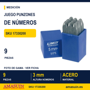 Juego de 9 Punzones para Acero y Metal 1733 - 3mm