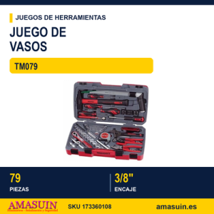 JUEGO DE LLAVES DE VASO 3/8" COMBINADAS TM079 79 PZAS