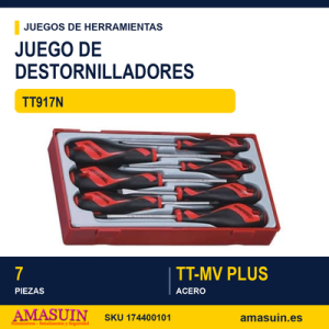 Juego de Destornilladores Planos - TT917N - 7 piezas