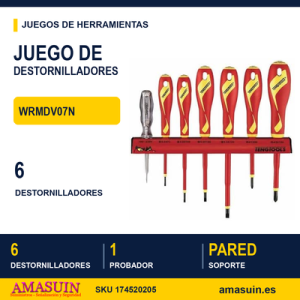 Juego de Destornilladores Aislados Planos 7 Piezas WRMDV07N