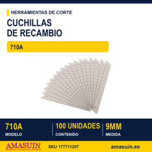 PACK DE 100 CUCHILLAS 710A 9mm