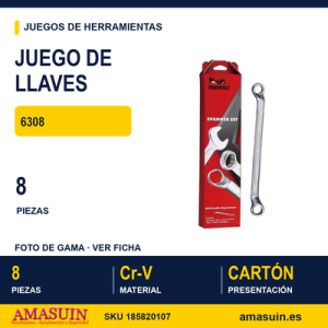 Juego de 8 Llaves de Estrella Acodadas 6308
