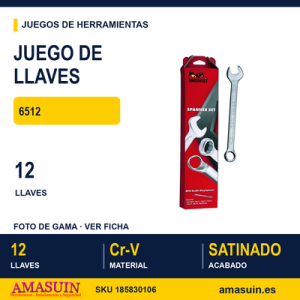 JUEGO de 12 LLAVES COMBINADAS 8-22MM modelo 6512