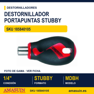 DESTORNILLADOR PORTAPUNTAS MDBH - STUBBY 1/4" MINI DESTORNILLADOR PUNTAS MDBH