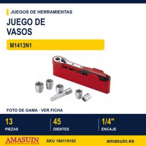 JUEGO DE LLAVES DE VASO 1/4" M1413N1 - 13 Piezas