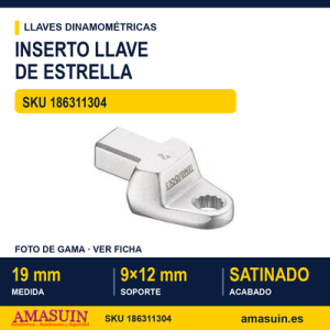 INSERTO LLAVE CERRADA 9X12 - 19 MM