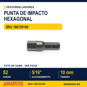 Punta de impacto hexagonal 910510 - 5/16" - 10 mm