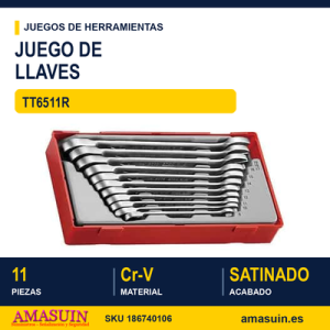 Juego de Llaves Combinadas con Carraca Articulada TT6511R