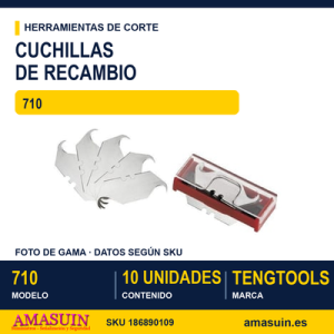 PACK DE 10 CUCHILLAS 710 RECAMBIO CUCHILLAS GANCHO 710-10H (10 UNIDADES)