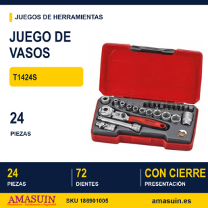 JUEGO DE LLAVES DE VASO ARTICULADA T1424S - 24 piezas