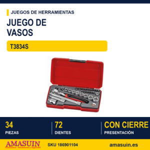 Juego de Llaves de Vaso 3/8" de 34 piezas T3834S