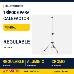 Tripode Para Calef. Exterior Cuarzo Infra.austral Cromo 198931552/198942552 Regx69x69cm