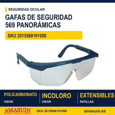Gafas Seguridad 569 Incolora Panorámica. 1 Gafas Seguridad 569 Incolora Panorámica.