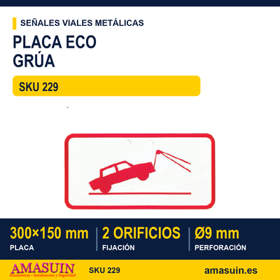 Placa ECO Grúa 300x150mm 1 Placa ECO Grúa 300x150mm