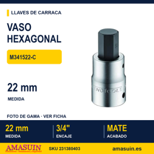 Vaso Hexagonal ¾” M341522-C - 22 mm