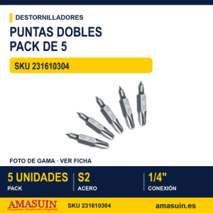 Puntas Dobles PH1 - PH2 PHH32010205 - 5 Unidades PUNTAS DOBLES PH1-PH2 PHH32010205