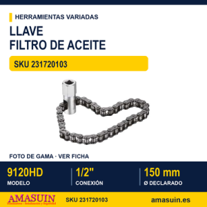LLAVE DE FILTRO DE ACEITE 9120HD - 1/2" Ø150mm Llave de filtro de aceite 9120HD