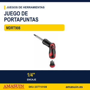 Juego de destornillador portapuntas de 1/4" MDRT908