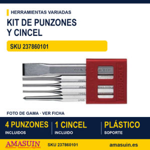 KIT DE 4 PUNZONES Y 1 CINCEL PCX05 Set de puntas y cincel PCX05