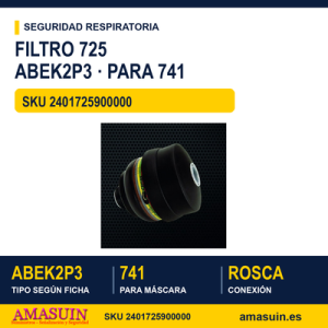 Filtro 725 ABEK2P3 para Máscara 741