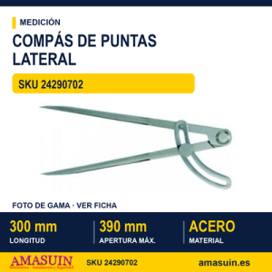 Compás de Puntas Lateral de Acero 300mm