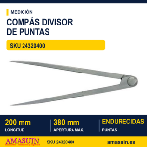 Compás Divisor de puntas 200 mm