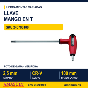 Llave Hexagonal Métrica con Mango en T 2,5 mm