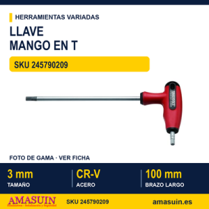 Llave Hexagonal Métrica con Mango en T 3,0 mm