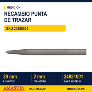 RECAMBIO PUNTA DE TRAZAR METAL FORJADO 20 mm x 2 mm