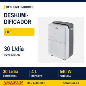 Deshumidificador Life 540w Depos.4l Autoapag.3modos.tempo.memo 58,5x37x25cm