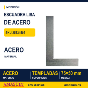 Escuadra Lisa de Acero 75x50 mm