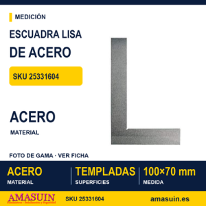 Escuadra Lisa de Acero 100x70 mm