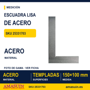 Escuadra Lisa de Acero 150x100 mm