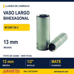 Llave de Vaso Bihexagonal ½” M1206136-C - 13MM