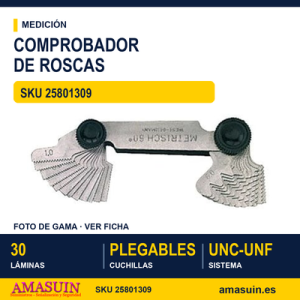 Comprobador de Roscas UNC-UNF - 30 láminas