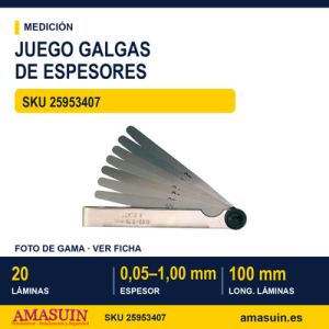Juego de Galgas de Espesores 20 láminas 0,05 - 1,00 mm