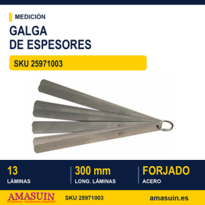 GALGA de ESPESORES - 13 láminas - 300M 0,05 - 1,00 mm