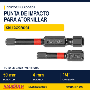 Punta de Impacto Hexagonal ¼” Ø 4mm - 50 mm