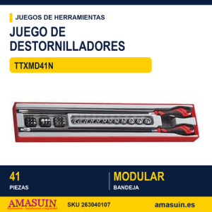 JUEGO DE DESTORNILLADORES FLEXIBLES Y PUNTAS TTXMD41N - 41 piezas