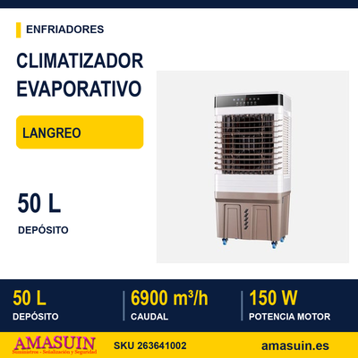 Climatizador Ind.langreo Blanco/marron 150w 50l C/remoto 3vel. Humidificador Oscilante Temporizador Tactil 114x52x39cm 1 Climatizador Ind.langreo Blanco/marron 150w 50l C/remoto 3vel. Humidificador Oscilante Temporizador Tactil 114x52x39cm