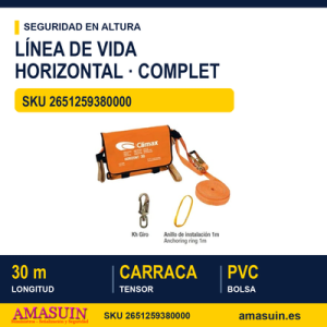Línea de Vida Horizontal Complet 30 Metros Giro
