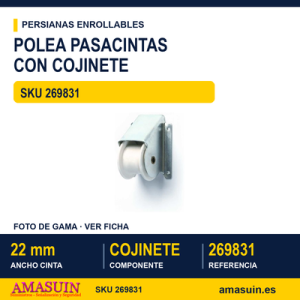 Polea pasacintas para persianas pesadas - POLEA 9831 SUPER CON COJINETE CINCADO