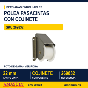 Polea pasacintas para persianas pesadas - POLEA 9832 SUPER CON COJINETE BRONCE