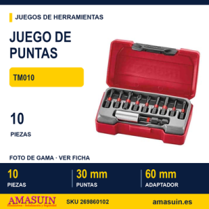 Juego de Puntas de Impacto con adaptador magnético TM010 - 10 piezas