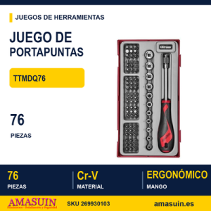 Juego de puntas, vasos y portapuntas TTMDQ76 - 76 Piezas