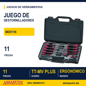 JUEGO DE DESTORNILLADORES MD911N - 11 piezas
