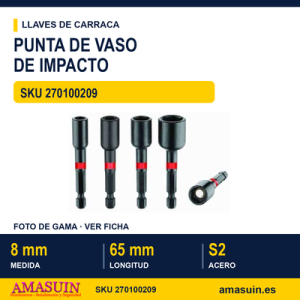 PUNTAS DE VASO DE IMPACTO 8MM 65MM